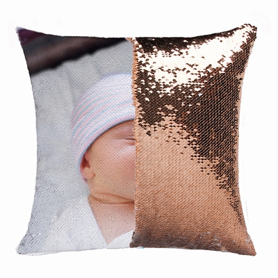 Custom Newborn Birth Announcement Boy Gift Personalized Sequin Pillow